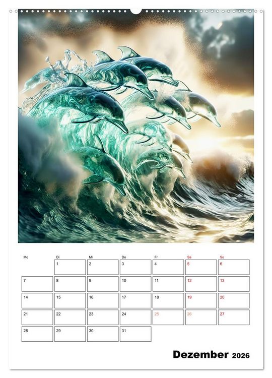 Produktbild: Wellen Illusionen (hochwertiger Premium Wandkalender 2026 DIN A2 hoch), Kunstdruck in Hochglanz