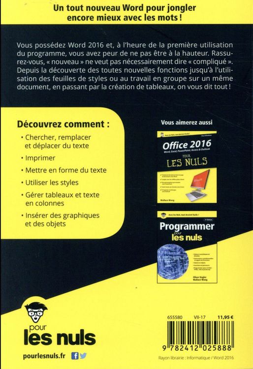 Produktbild: Word 2016 pour les nuls