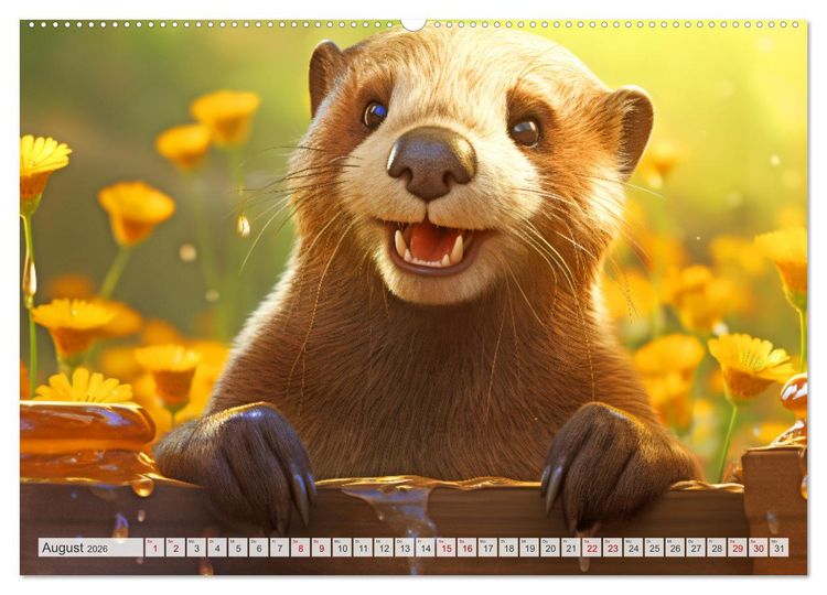 Produktbild: Flei&szlig;ige Otter - Wer h&auml;tte nicht gerne einen niedlichen Otter auf der Arbeit (Wandkalender 2026 DIN A2 quer), CALVENDO Monatskalender