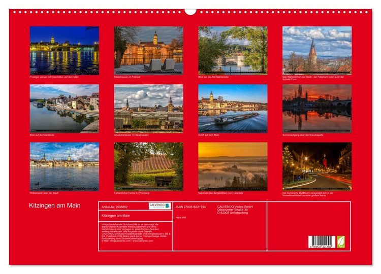 Produktbild: Kitzingen am Main (Wandkalender 2026 DIN A2 quer), CALVENDO Monatskalender