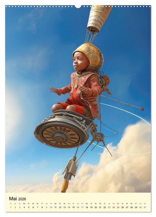 Produktbild: Raketenbabies - Humoristische KI-Bilder (Wandkalender 2026 DIN A2 hoch), CALVENDO Monatskalender