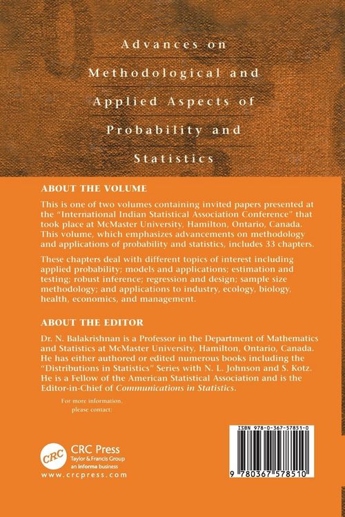 Produktbild: Advances on Methodological and Applied Aspects of Probability and Statistics