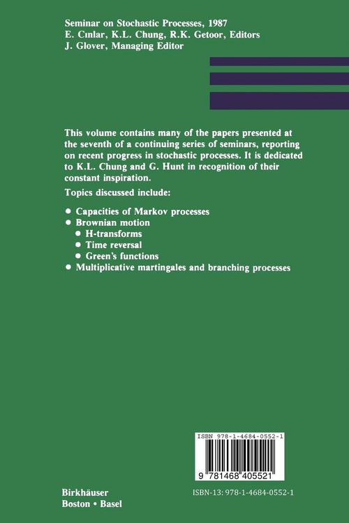 Produktbild: Seminar on Stochastic Processes, 1987