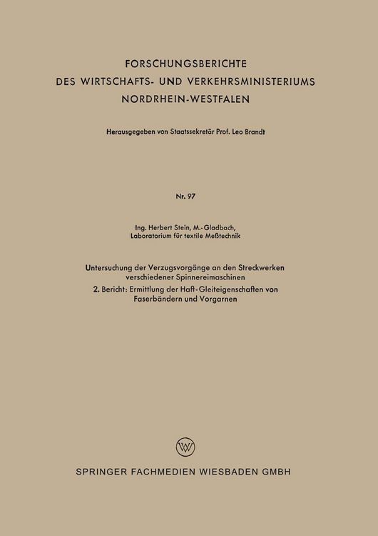 Produktbild: Untersuchung der Verzugsvorg&auml;nge an den Streckwerken verschiedener Spinnereimaschinen
