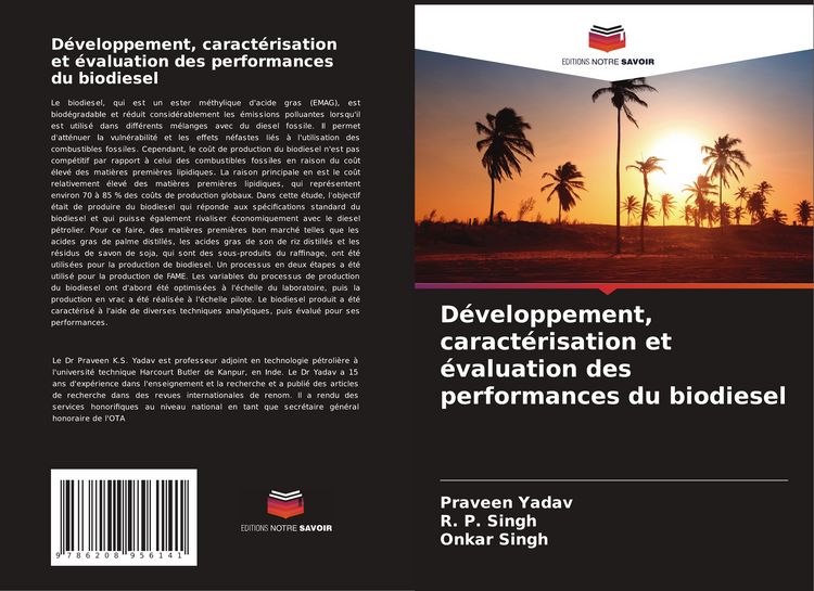 Produktbild: D&eacute;veloppement, caract&eacute;risation et &eacute;valuation des performances du biodiesel