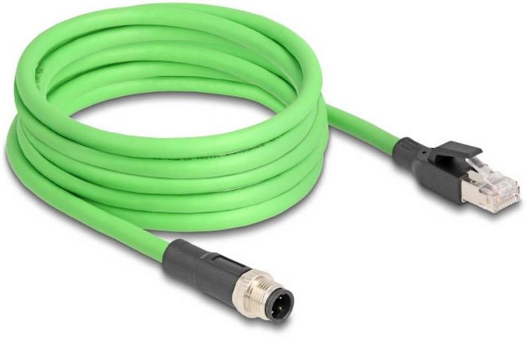 Produktbild: Delock 80429 RJ45 / M12 Patchkabel SF/UTP 5.00m Gr&uuml;n 1St.