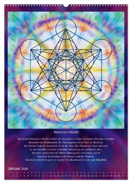 Produktbild: Heilige Geometrie und Bilder der Neuen Zeit (Wandkalender 2026 DIN A2 hoch), CALVENDO Monatskalender