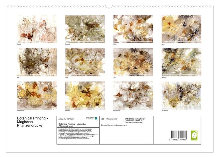 Produktbild: Botanical Printing - Magische Pflanzendrucke (hochwertiger Premium Wandkalender 2027 DIN A2 quer), Kunstdruck in Hochglanz