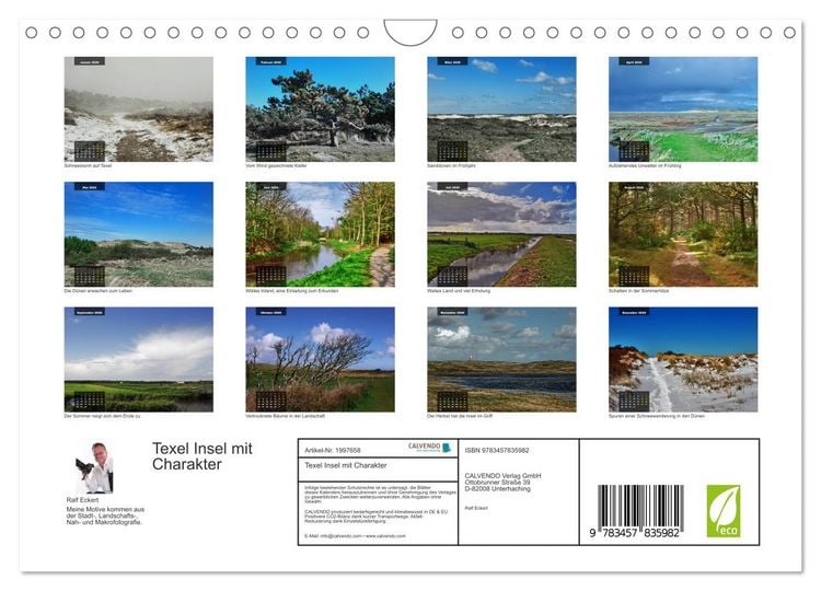 Produktbild: Texel Insel mit Charakter (Wandkalender 2026 DIN A4 quer), CALVENDO Monatskalender
