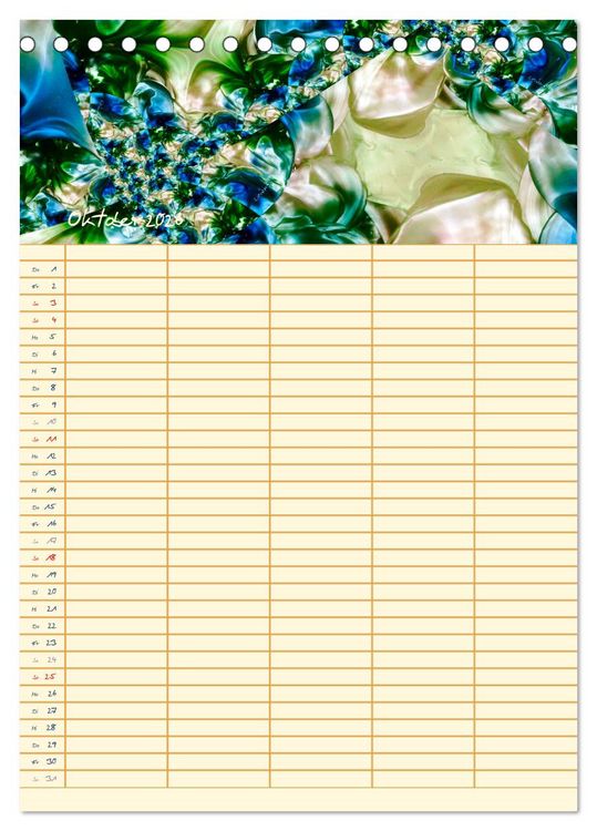 Produktbild: Bl&uuml;tenzauber - Familienplaner 2026 (Tischkalender 2026 DIN A5 hoch), CALVENDO Monatskalender