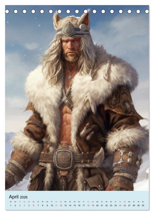 Produktbild: Fantasy Krieger. B&auml;renk&auml;mpfer aus dem Norden (Tischkalender 2026 DIN A5 hoch), CALVENDO Monatskalender