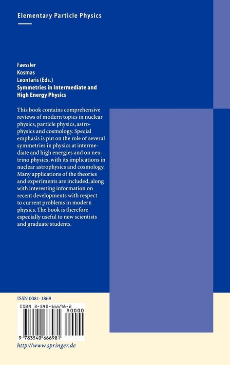 Produktbild: Symmetries in Intermediate and High Energy Physics