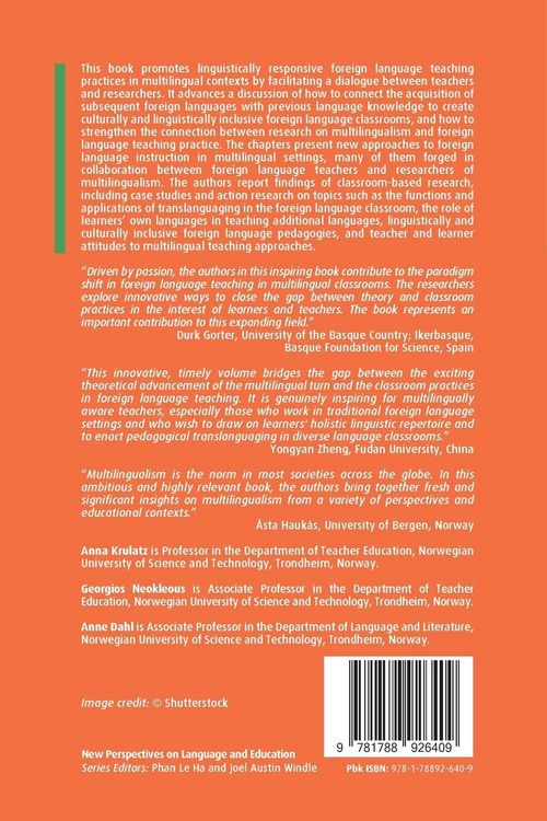 Produktbild: Theoretical and Applied Perspectives on Teaching Foreign Languages in Multilingual Settings