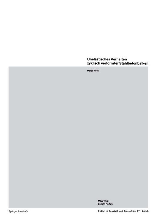 Produktbild: Unelastisches Verhalten zyklisch verformter Stahlbetonbalken