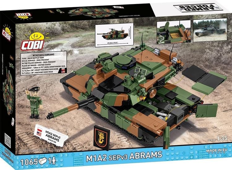 Produktbild: COBI Armed Forces 2633 - M1A2 SEPv3 Abrams PL, Bausatz 1:35, 1065 Klemmbausteine