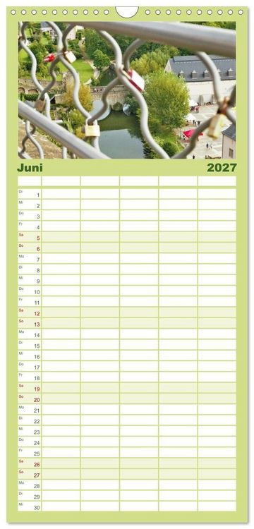 Produktbild: Familienplaner 2027 - Luxemburg entlang des Wenzelwegs mit 5 Spalten (Wandkalender, 21 x 45 cm) CALVENDO