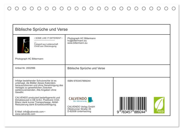 Produktbild: Biblische Spr&uuml;che und Verse (Tischkalender 2026 DIN A5 quer), CALVENDO Monatskalender