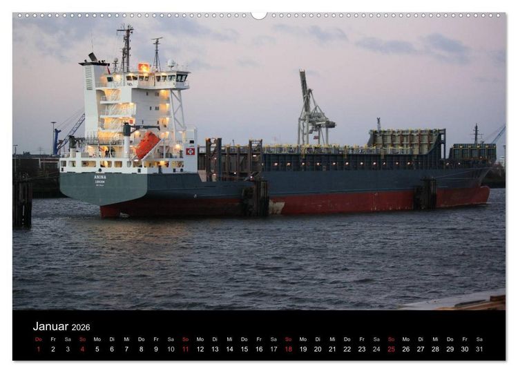 Produktbild: Schiffe im Hamburger Hafen (Wandkalender 2026 DIN A2 quer), CALVENDO Monatskalender