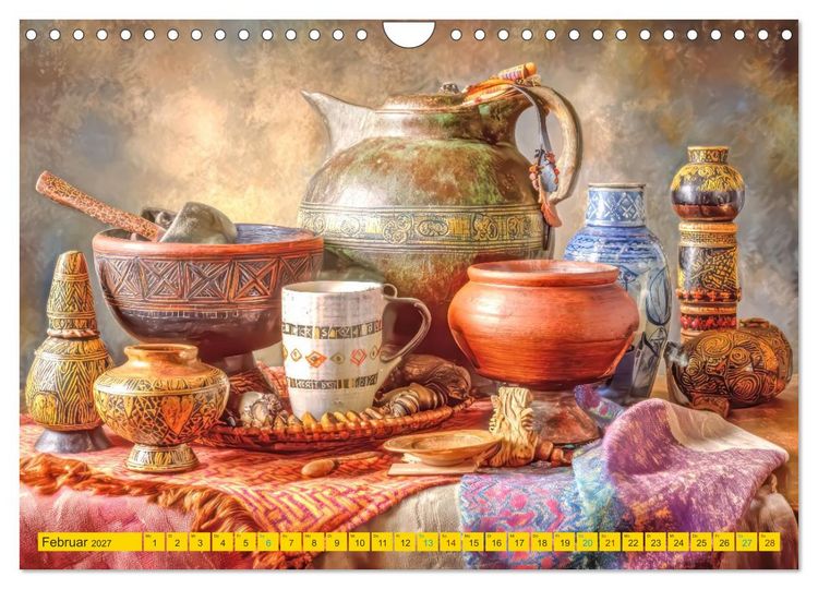 Produktbild: Afrikanische Stillleben - Der afrikanischen Kunst nachempfunden (Wandkalender 2027 DIN A4 quer), CALVENDO Monatskalender