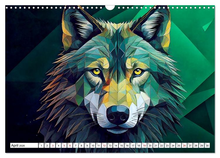 Produktbild: Low Poly Wildlife (Wandkalender 2026 DIN A3 quer), CALVENDO Monatskalender