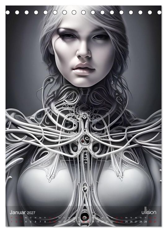 Produktbild: Biomechanic Portrait - Sch&ouml;nheit zwischen Mensch und Maschine (Tischkalender 2027 DIN A5 hoch), CALVENDO Monatskalender