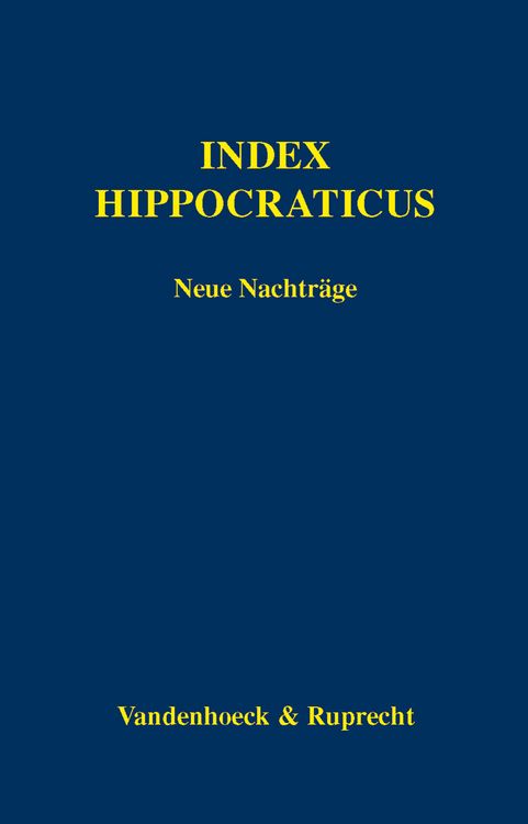 Produktbild: Index Hippocraticus. Neue Nachtr&auml;ge