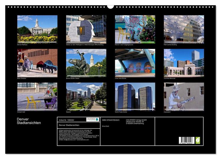 Produktbild: Denver Stadtansichten (Wandkalender 2026 DIN A2 quer), CALVENDO Monatskalender