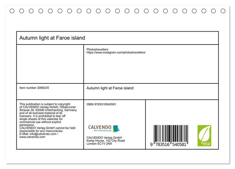 Produktbild: Autumn light at Faroe island (Desk Calendar 2026 DIN A5 landscape), CALVENDO 12 Month DeskCalendar