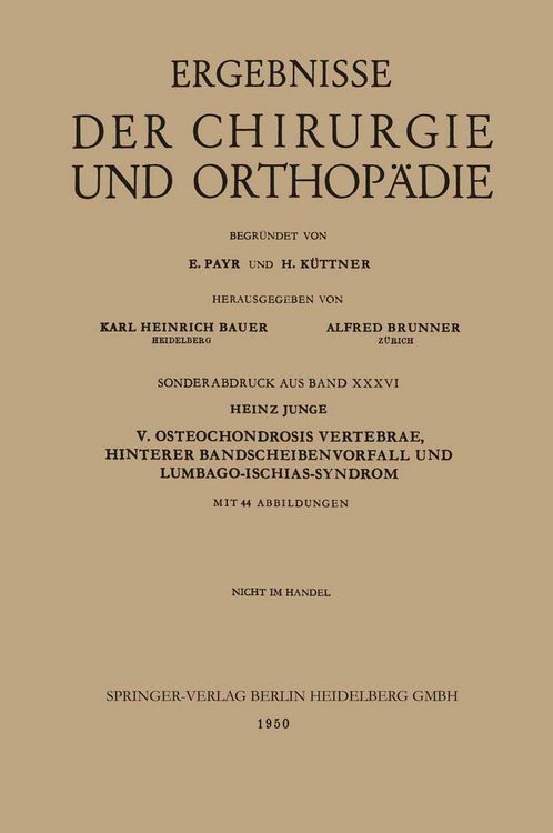 Produktbild: V. Osteochondrosis Vertebrae, Hinterer Bandscheibenvorfall und Lumbago-Ischias-Syndrom