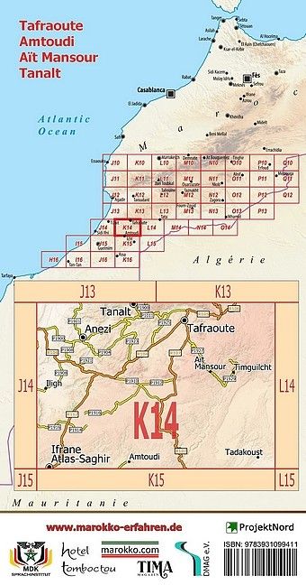 Produktbild: K14: Tafraoute - Amtoudi - A&iuml;t Mansour - Tanalt 1:120.000 + GPS-Waypoints