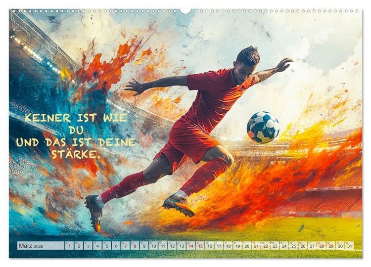 Produktbild: Fu&szlig;ball und Motivation (Wandkalender 2026 DIN A2 quer), CALVENDO Monatskalender