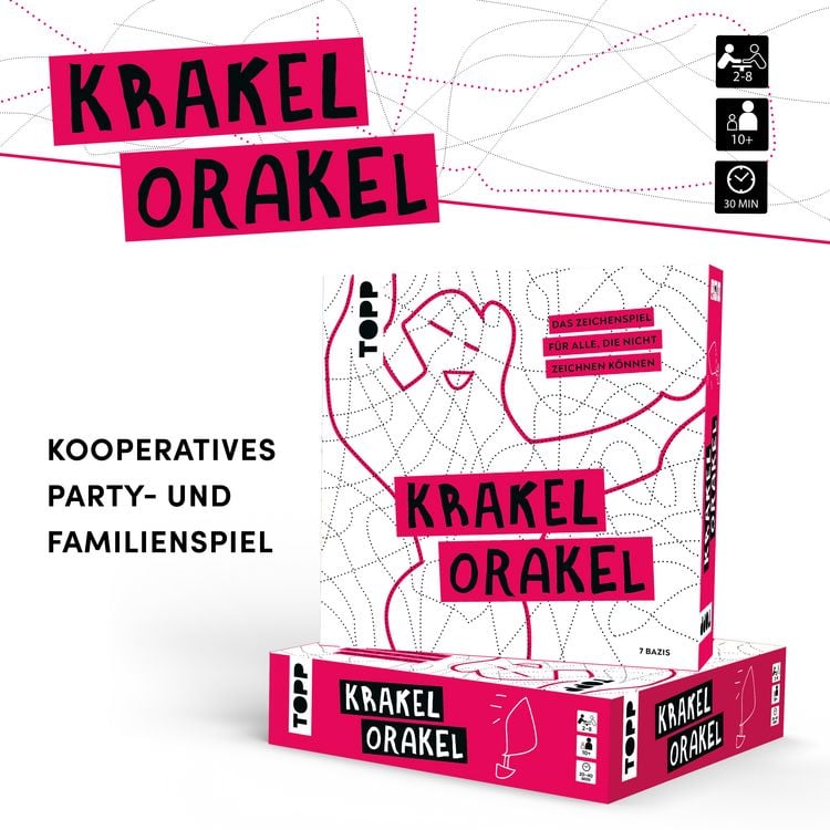 Produktbild: Krakel-Orakel &ndash; Das Zeichenspiel f&uuml;r alle, die nicht zeichnen k&ouml;nnen. Nominiert zum Spiel des Jahres 2025
