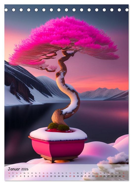 Produktbild: Bonsai Kunstwerke (Tischkalender 2026 DIN A5 hoch), CALVENDO Monatskalender