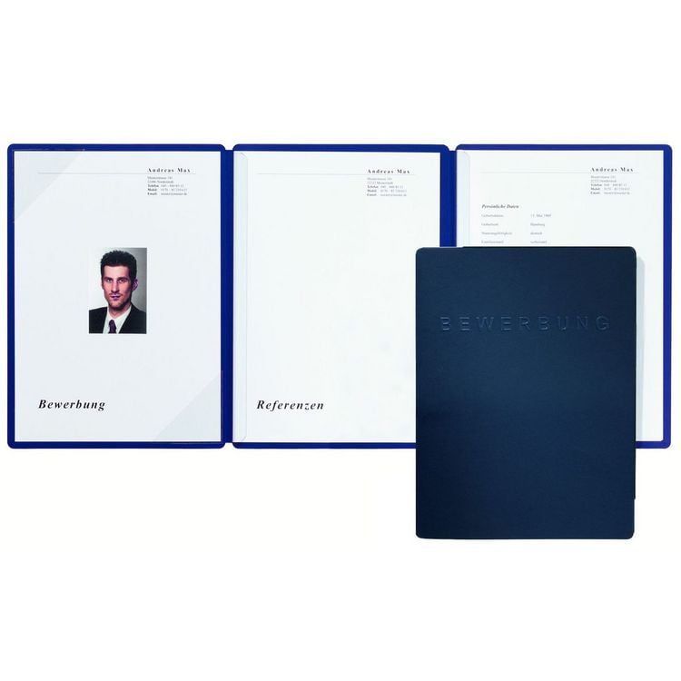 Produktbild: Pagna Bewerbungsmappe Square Karton 3teilig blau