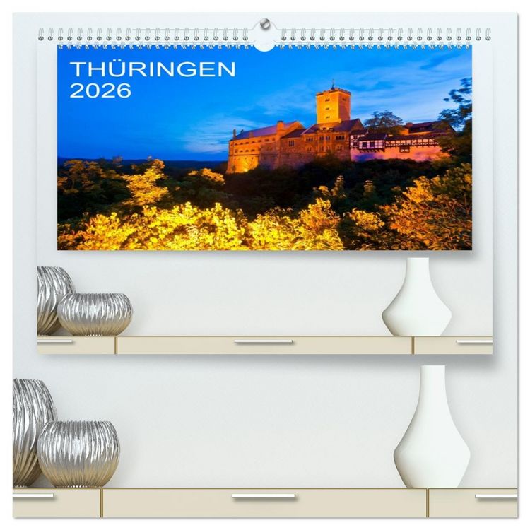 Produktbild: TH&Uuml;RINGEN 2026 (hochwertiger Premium Wandkalender 2026 DIN A2 quer), Kunstdruck in Hochglanz