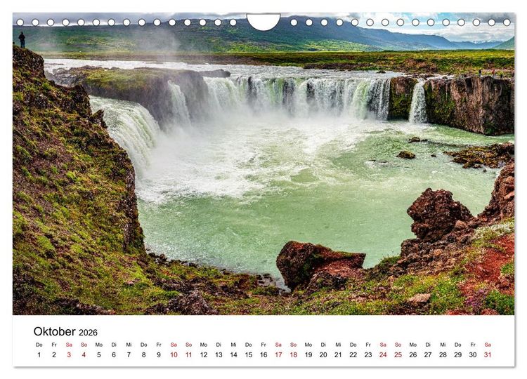 Produktbild: Island, Land aus Feuer und Eis: Sich st&auml;ndig neu formende Erde (Wandkalender 2026 DIN A4 quer), CALVENDO Monatskalender