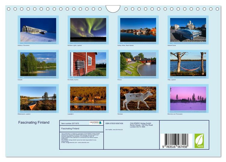 Produktbild: Fascinating Finland (Wall Calendar 2026 DIN A4 landscape), CALVENDO 12 Month Wall Calendar