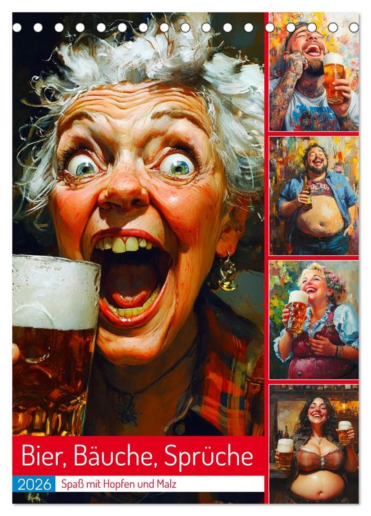 Produktbild: Bier, B&auml;uche, Spr&uuml;che. Spa&szlig; mit Hopfen und Malz (Tischkalender 2026 DIN A5 hoch), CALVENDO Monatskalender