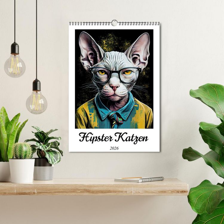 Produktbild: Hipster Katzen (Wandkalender 2026 DIN A3 hoch), CALVENDO Monatskalender