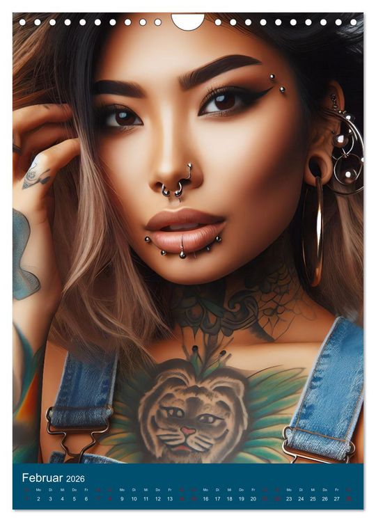 Produktbild: Tattoo und Piercing Women (Wandkalender 2026 DIN A4 hoch), CALVENDO Monatskalender