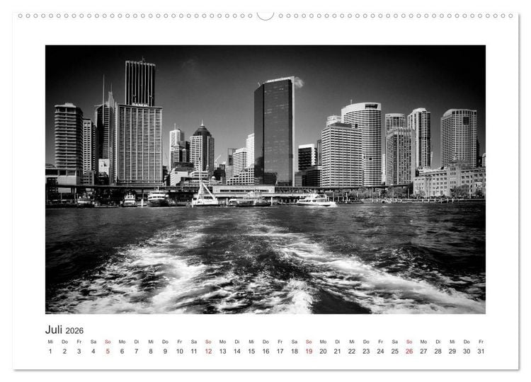 Produktbild: SYDNEY Monochrom (hochwertiger Premium Wandkalender 2026 DIN A2 quer), Kunstdruck in Hochglanz