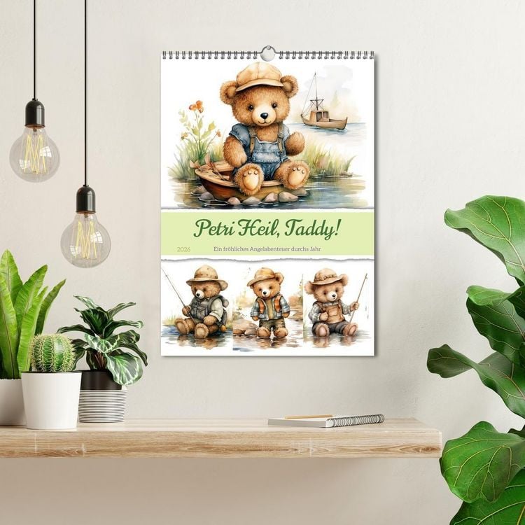 Produktbild: Petri Heil, Taddy! (Wandkalender 2026 DIN A3 hoch), CALVENDO Monatskalender
