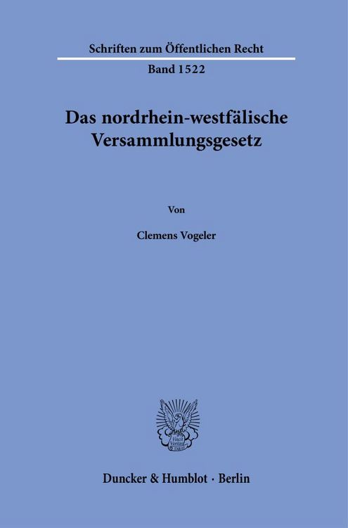 Produktbild: Das nordrhein-westf&auml;lische Versammlungsgesetz.