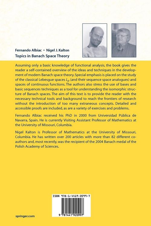 Produktbild: Topics in Banach Space Theory
