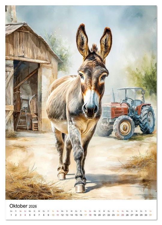 Produktbild: Bauernhof Tiere (hochwertiger Premium Wandkalender 2026 DIN A2 hoch), Kunstdruck in Hochglanz