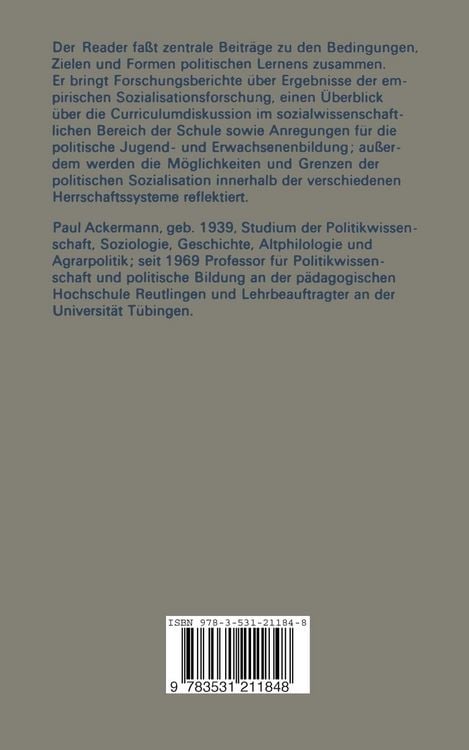Produktbild: Politische Sozialisation