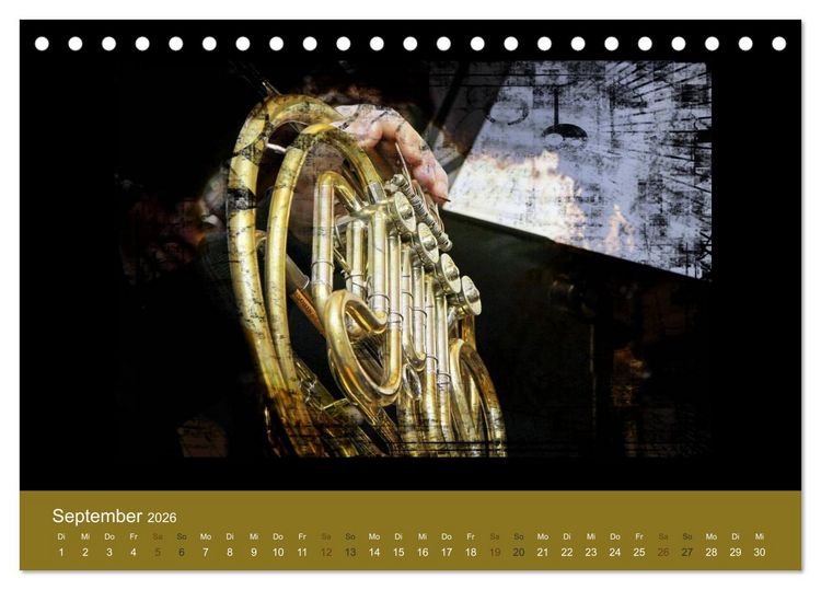 Produktbild: Klangbilder Instrumental-KUNST (Tischkalender 2026 DIN A5 quer), CALVENDO Monatskalender