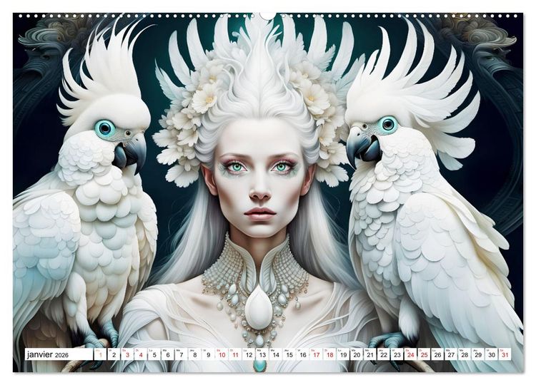 Produktbild: La muse aux oiseaux (Calendrier mural 2026 DIN A2 vertical) calendrier de bureau