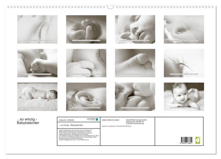 Produktbild: ...so winzig - Babykalender (Wandkalender 2026 DIN A2 quer), CALVENDO Monatskalender