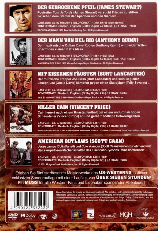 Produktbild: So war der wilde Westen Vol. 1 - Deluxe Collection (5 DVD-Box mit Wendecover) [5 DVDs]